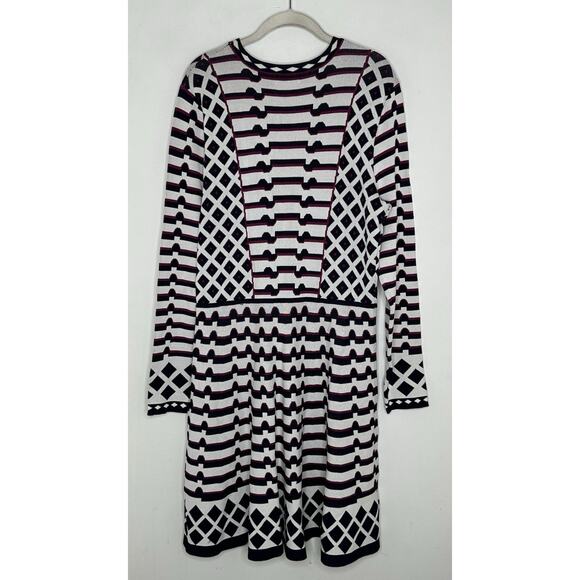 Eliza J Women’s Scoop Neck Fit & Flare Printed Sweater Dress Size XL - Picture 7 of 7